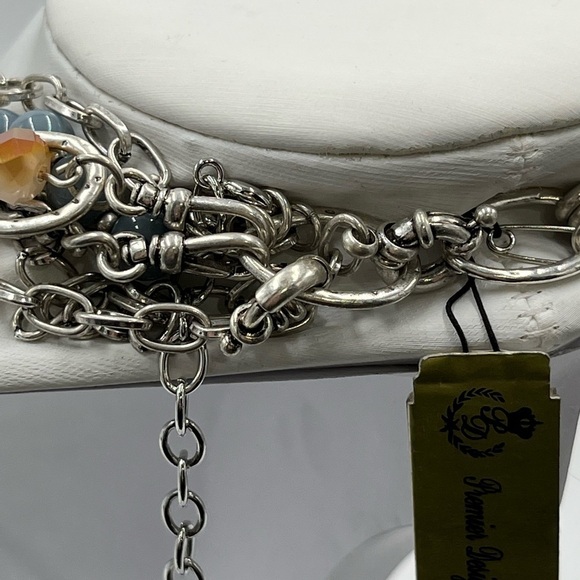 Gypsy Bohemian Hippie Multi Waterfall Necklace pastel Silver‎ tone “sugar rush” - Picture 15 of 15